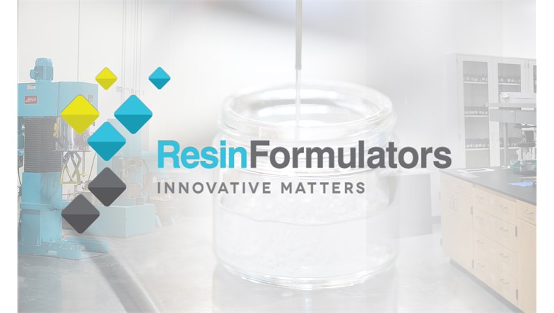 Resin Formulator banner with logo and background image